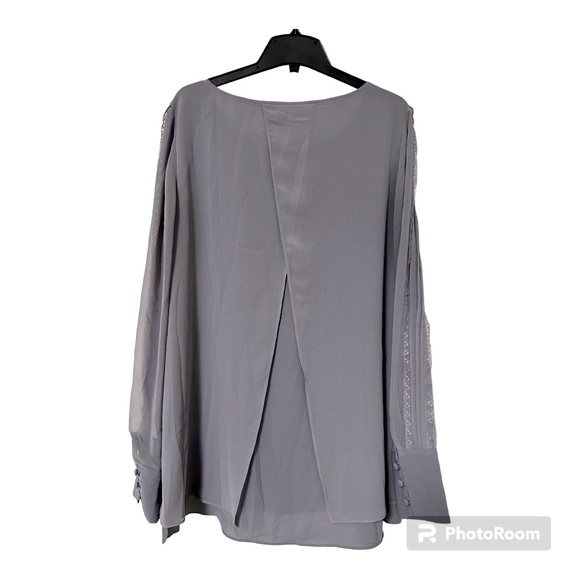 Exquisite White House Black Market Grey Tunic Size 12 - Picture 2 of 9